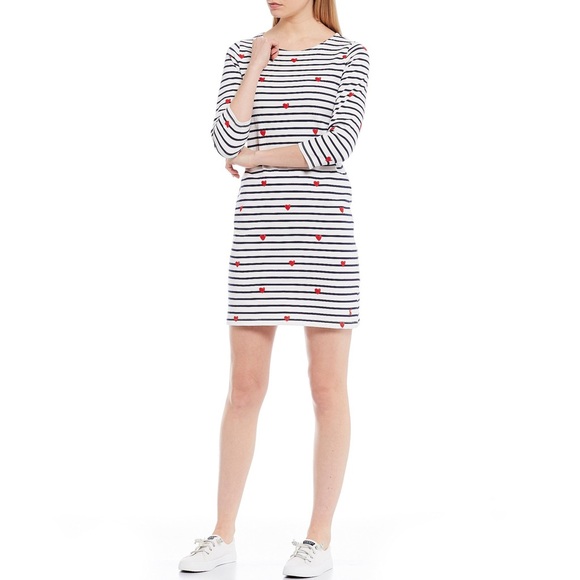 Joules Dresses & Skirts - Like-New Joules Rivera Print Dress in Heart Stripe ♥️♥️♥️